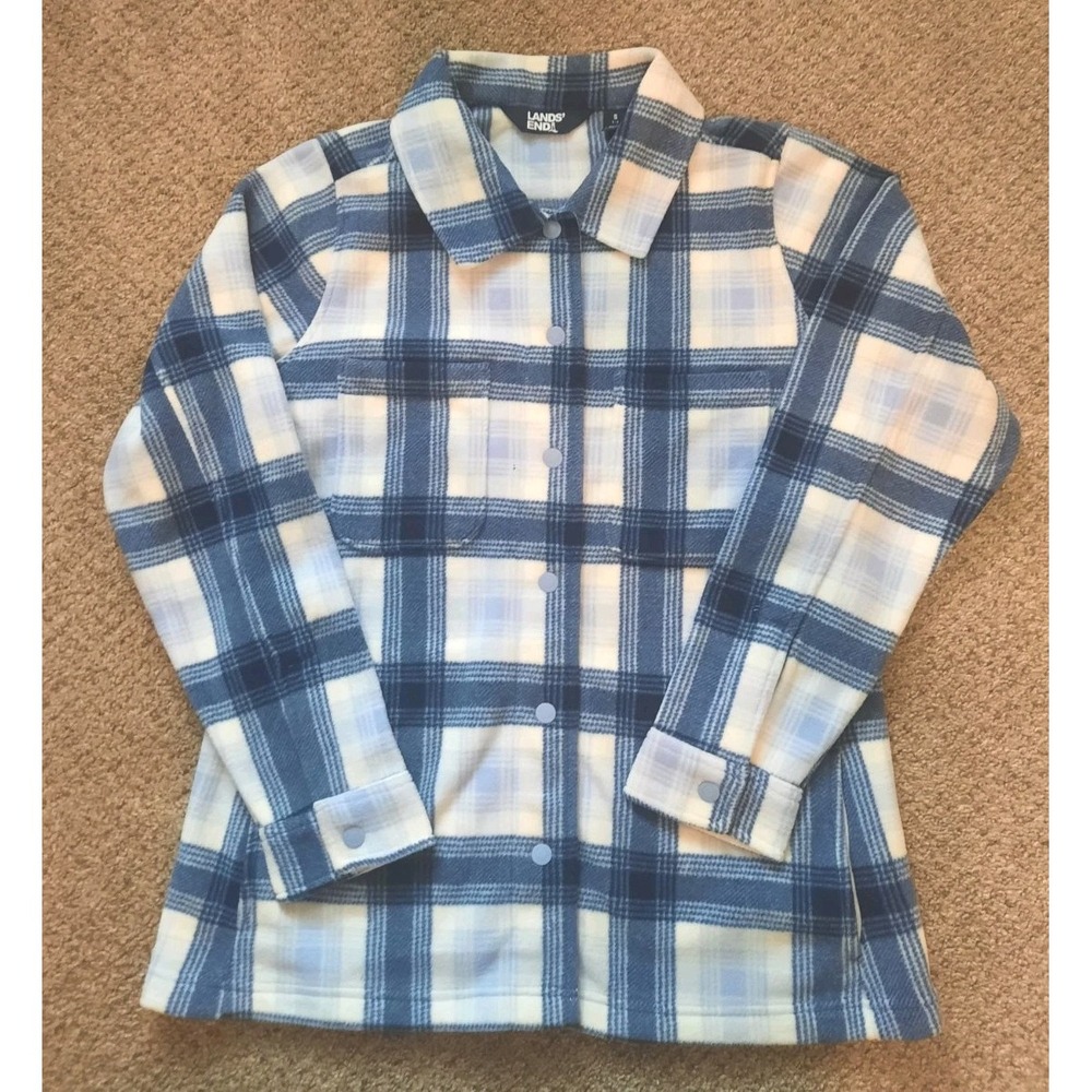 Lands End Plaid Shirt Jacket  Womens Size Small Fall Winter Casual Shacket